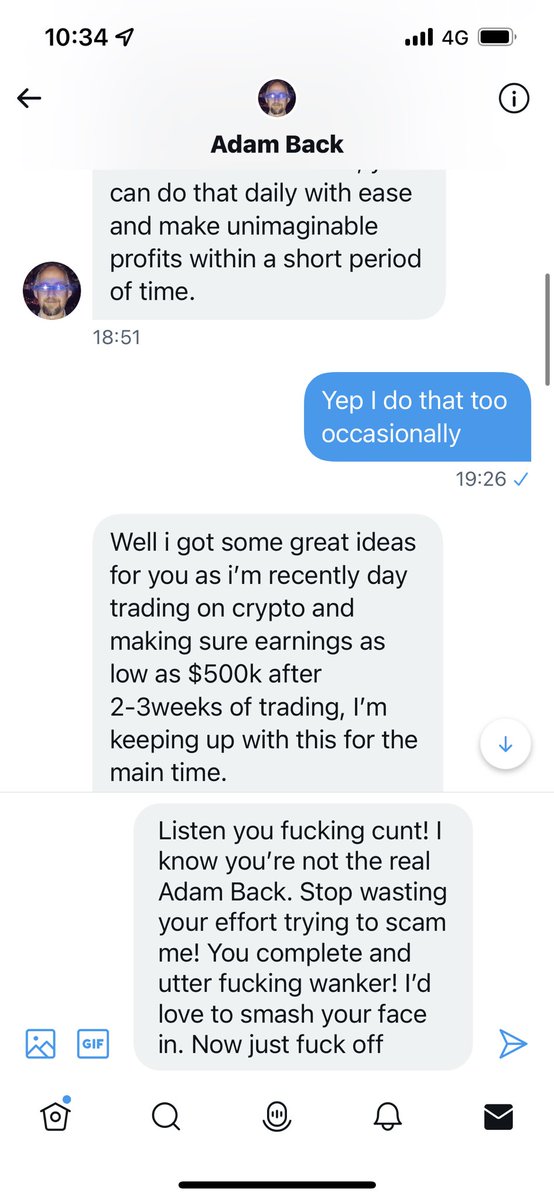 GuzzlerUlle's tweet photo. @adam3us Hi Adam, this idiot @adam3ulb is faking your account and. Trying to scam me. Just thought I’d make you aware https://t.co/Uf9ENvHSmG
