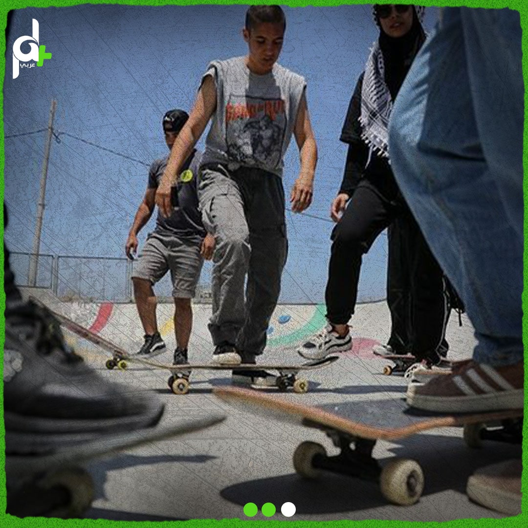 palplusarabi's tweet photo. نشطاء إيطاليون يدربون من #غزة على ركوب ألواح #التزلج في حديقة تزلج جديدة في شمال غزة https://t.co/lrGfdy8kLp