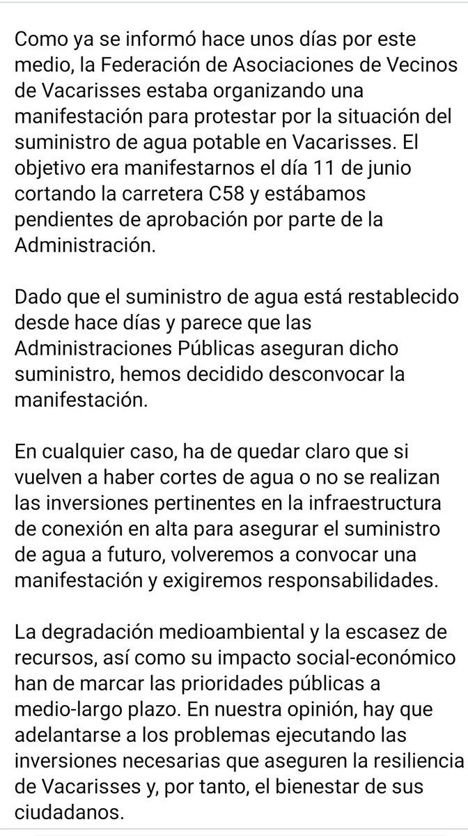 federurb's tweet photo. COMUNICACIÓN  #vacarisses  #Aigua #Agua https://t.co/AUpGmSj8zp