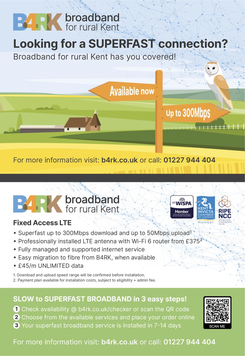 We recently designed these postcards to promote Broadband for Rural Kent's Fixed Access LTE + FTTP products.
The bespoke illustration features a Kentish oasthouse &amp; another personal touch: one of the business owner's resident barn owls!🦉👌
#branding #printdesign #creativeagency