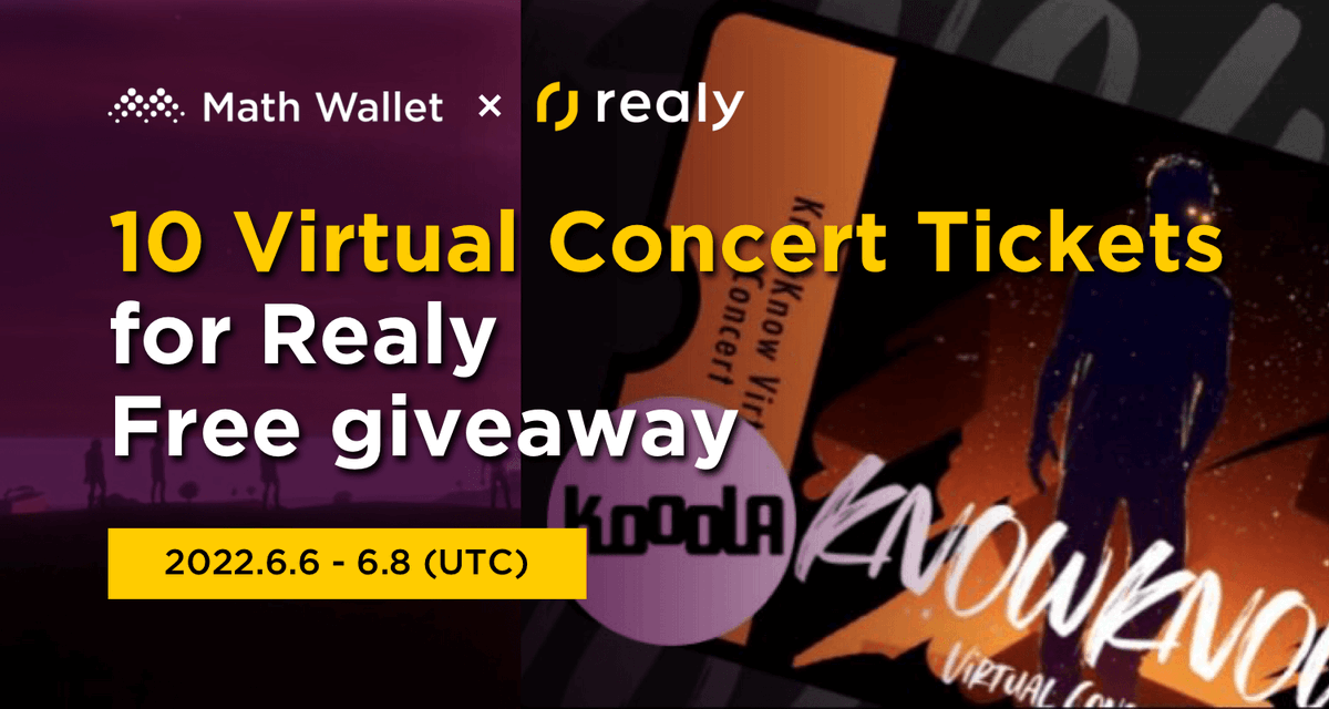 MathWallet's tweet photo. MathWallet X Realy 3rd Round Free Giveaway!

🎁10 Virtual Concert Tickets

To enter:

❤️Follow @MathWallet and @RealyOfficial 
🔄RT &amp; @ 3 NFT friends
✅Complete:
https://t.co/vQIhXnYIrs

#Solana #NFT #Giveaway https://t.co/PUzpZ7fzCi