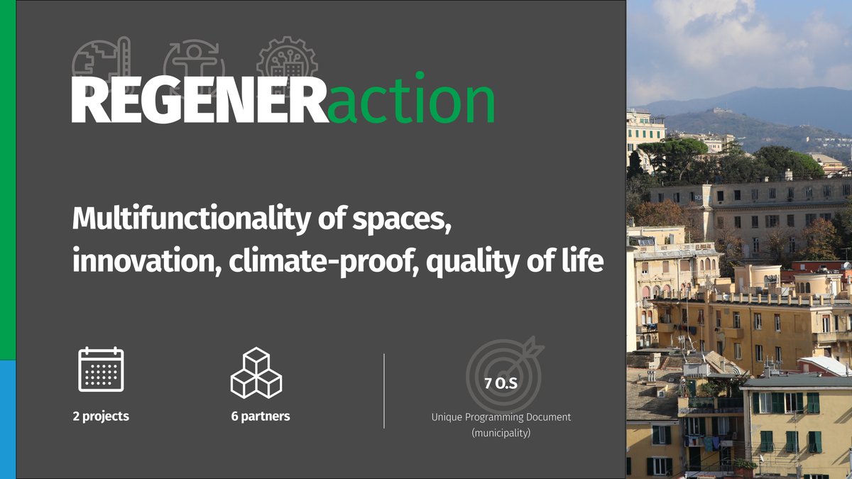 ResilientGenoa's tweet photo. REGENERATION: Re-evaluate the healthy, green and liveable urban spaces of the built up area, where these places are an expression of sociability and contribute to the comfort of communities.

Find out more: https://t.co/XIlpY8t71z

#spaces #green #comfort https://t.co/s5fxsidlId