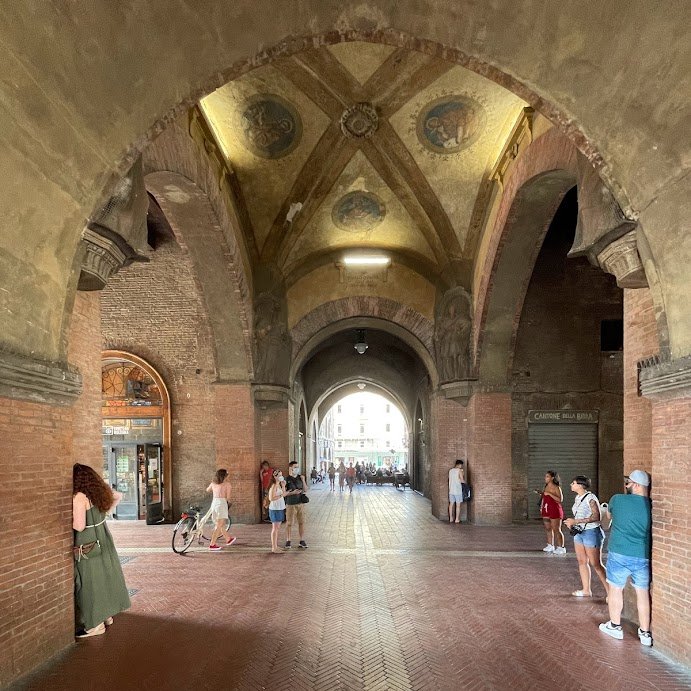 Below this 13th century arch in Bologna, you can talk from one corner to the opposite by whispering against the wall, in what is effectively an architectural Chinese Whispers machine. 

#audio #acoustics #Engineering #architecture