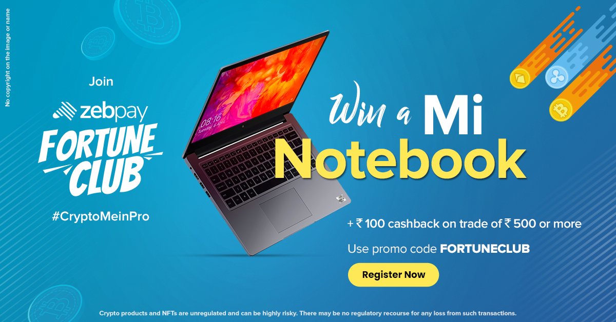 zebpay's tweet photo. New month, New offer for you! β₯οΈ
Register on ZebPay Fortune Club and stand a chance to win a MiNotebook for FREE! π
To know more π°
https://t.co/pIZy02v0zz
#ZebPay #giveawaycontest #fortuneclub #CryptoMeinPro #minotebook https://t.co/G0NObbfuo7