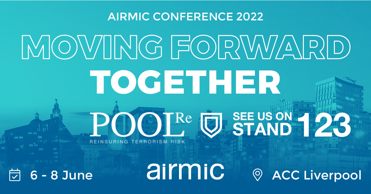 PoolReinsurance's tweet photo. We are thrilled to be exhibiting at #Airmic2022 at the @ACCLiverpool tomorrow! Come by Stand 123 to discuss #terrorism risk management &amp; our new and improved Vulnerability Self-Assessment Tool (VSAT™) for businesses. We look forward to seeing you! https://t.co/1lJ9qP0liZ @Airmic https://t.co/oEYvaSPtC4
