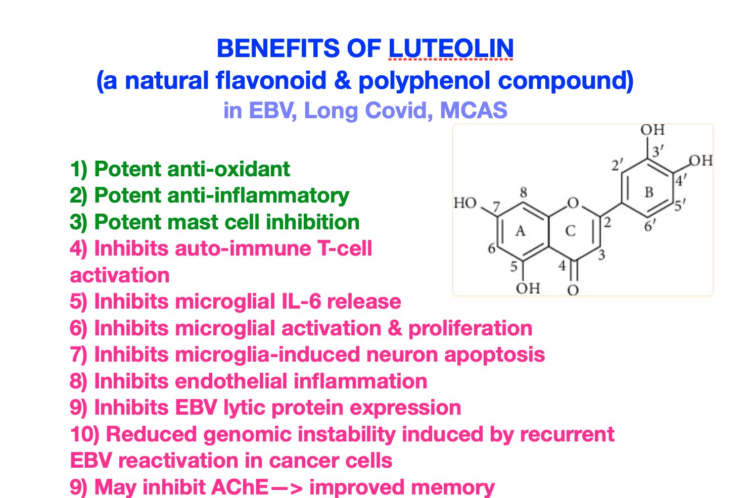 LongCovidPharmD on Twitter "The potential benefits of luteolin in Long Covid & related diseases