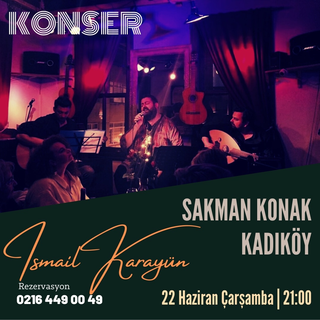 ismailkarayun's tweet photo. Mayıs ayında çok severek çaldığımız Kadıköy Sakman Konak'ta, 22 Haziran'da yeniden çalıyoruz 🎙🎵 Civarda olanları bekliyoruz. Rezervasyon yaptırmayı unutmayınız.
@sakmanistanbul #konser #istanbul #kadıköy #ismailkarayün #sakmankonak https://t.co/YcRn46kHni