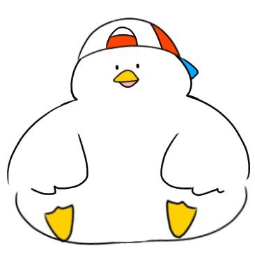 oozora subaru hat no humans duck white background baseball cap simple background bird  illustration images