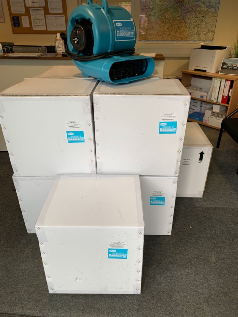 RainbowINT_Kent's tweet photo. Our new air movers arrived at our #Kent office last week, to add to our growing list of specialist #drying equipment. These will help to reduce electricity consumption on claims following water damage. #airmovers #buildingdrying #waterdamage #flooddamage https://t.co/ZHfcwgSsWy