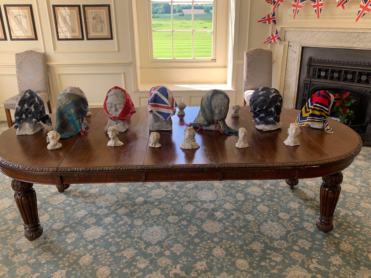 Thank you to @SomerbyPrimary for creating the Queen's busts for us. We have displayed these in our beautiful Morning Room for our guests to view! #Stapleford #QueensJubilee #community #Celebrate
