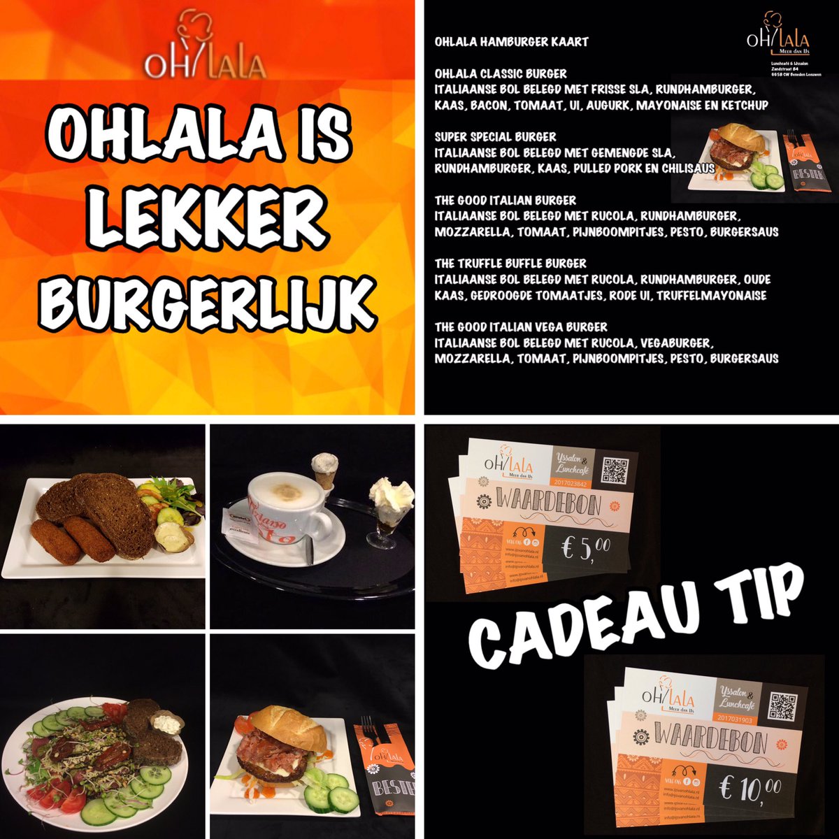 Welke burger kies jij?
#lekkerlunchen
#ijscappuccino #smoothies #ijscoupes #ijs #burgerkaart #poffertjes
#koffiespecials ☕️ 
#borrelen 🥂🍻 
#bourgondischebitterballen
#smoothies #25smakenijs
#elkedagopen
#waardebonnen 🎁 
#hightea🫖 #benedenleeuwen