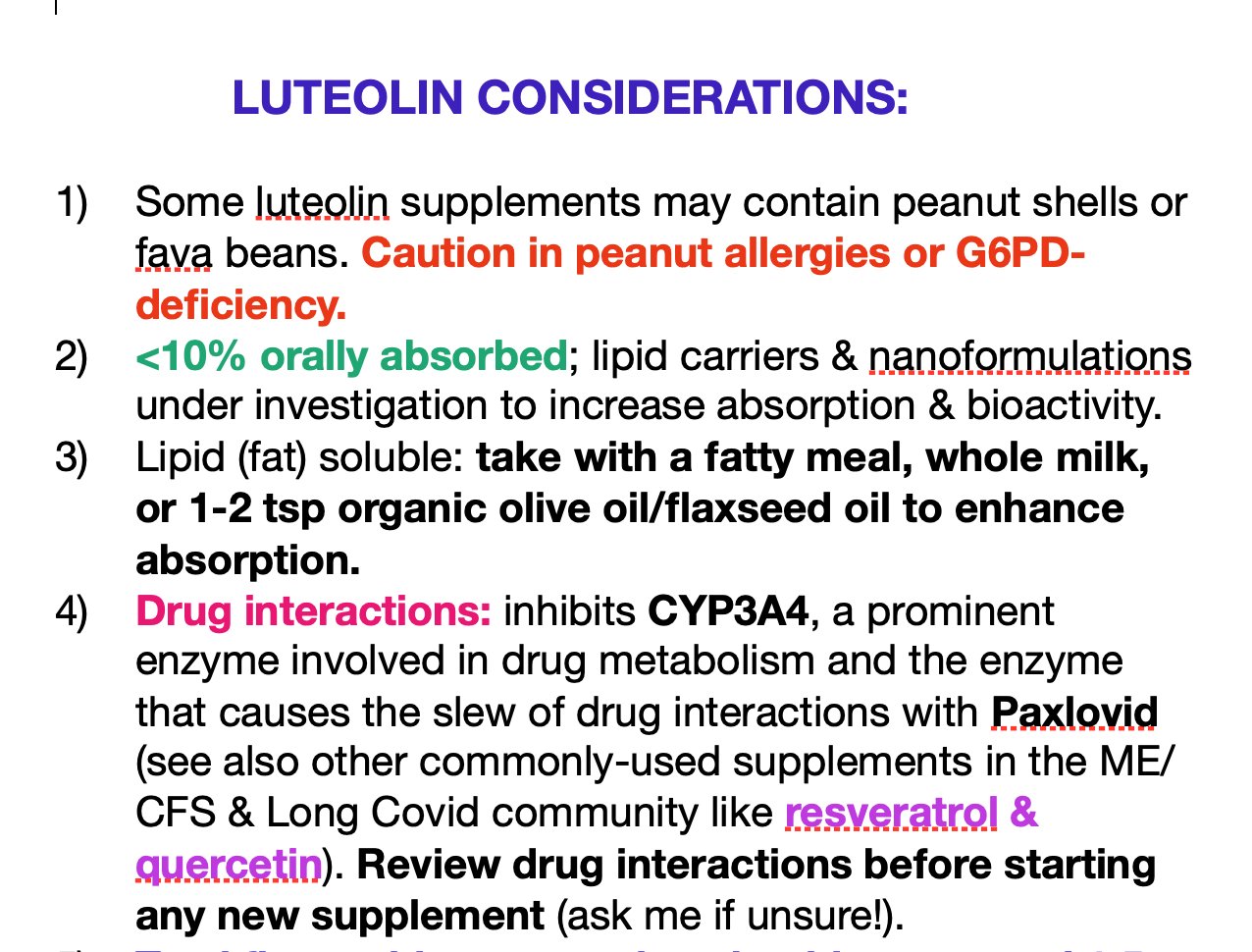 LongCovidPharmD on Twitter "Unfortunately, luteolin is not greatly bioavailable, and there is
