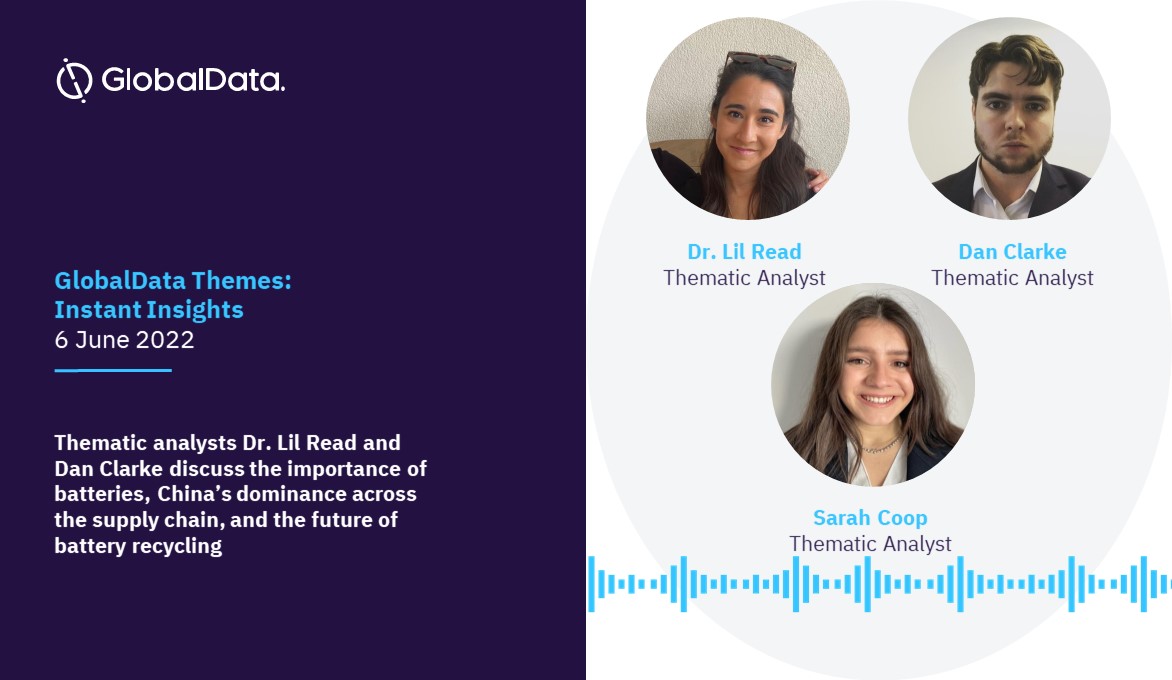 ThematicIntelGD's tweet photo. 🎙️ @Daniel__Clarke and @LilRead_ discuss the importance of #batteries, China's dominance across the #supplychain, and the future of battery recycling.

🔋 Listen to their #battchat in the latest episode of GlobalData Instant Insights on Spotify now 👇
https://t.co/7dl4kMxQA5 https://t.co/EfiXlePhD4