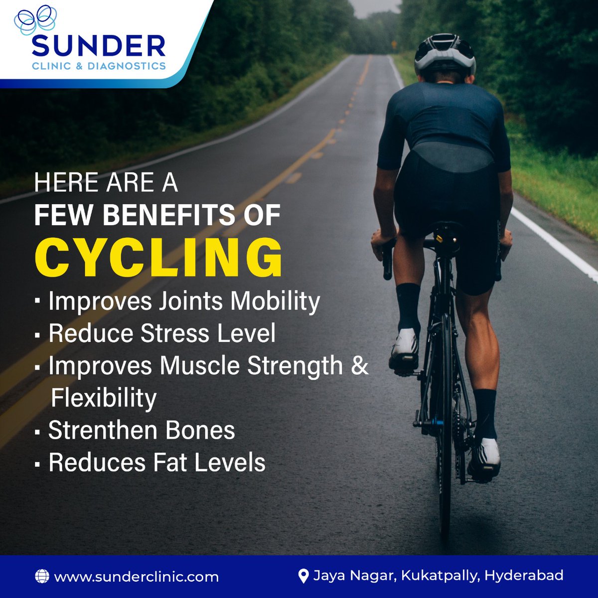 Exercise on the bike for at least 30 minutes a day will increase your cardiovascular and muscular endurance.
#cycling #cyclingbenefits #physicalexercise #physicalfitness #sunderphysiotherapy #sunderclinic #kukatpally #hyderabad