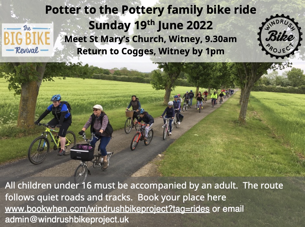 Time to sign up for the annual Potter to the Pottery! If you require an adapted cycle please let us know. #wheelsforall #witney #cycling
