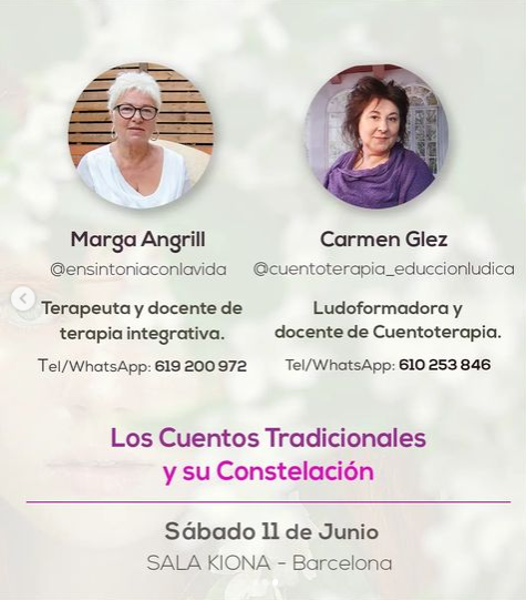 ConCde's tweet photo. TALLER presencial en Barcelona: LOS CUENTOS TRADICIONALES Y SU CONSTELACIÓN
Sábado 11/6: de 10 a 14h y de 15:30 a 19:30h. 
Precio: 100€
Información e inscripciones:
Carmen Glez @cuentoterapia_educcionludica
T. 610253846 - concdecuento@gmail.com https://t.co/IyvXF7D3Wo