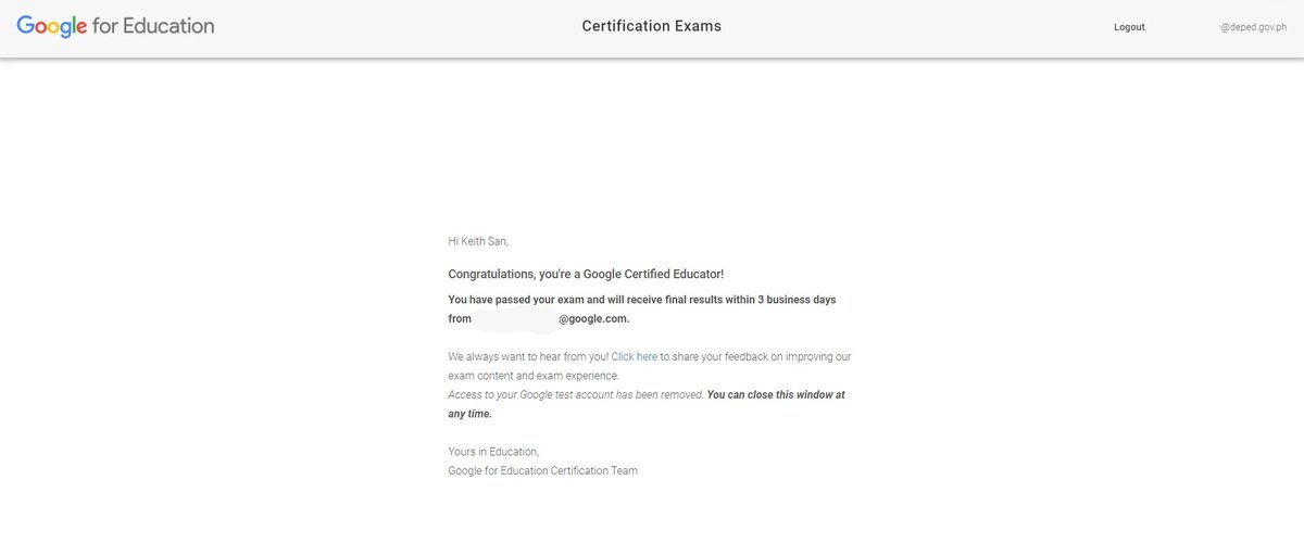 MyFirstAidKeith's tweet photo. I'm now a Google Certified Educator Level 1. What a blessed day to start a week. https://t.co/YOtJTUERBi