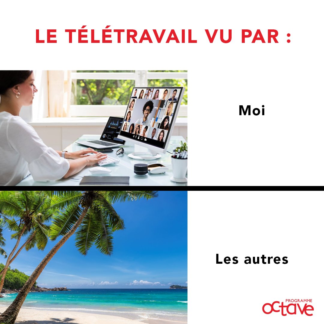 ProgrammeOCTAVE's tweet image. Et vous, vous êtes de quelle team ? 🤔

#teletravail #vacances #holidays #cliche #work #travail #plage