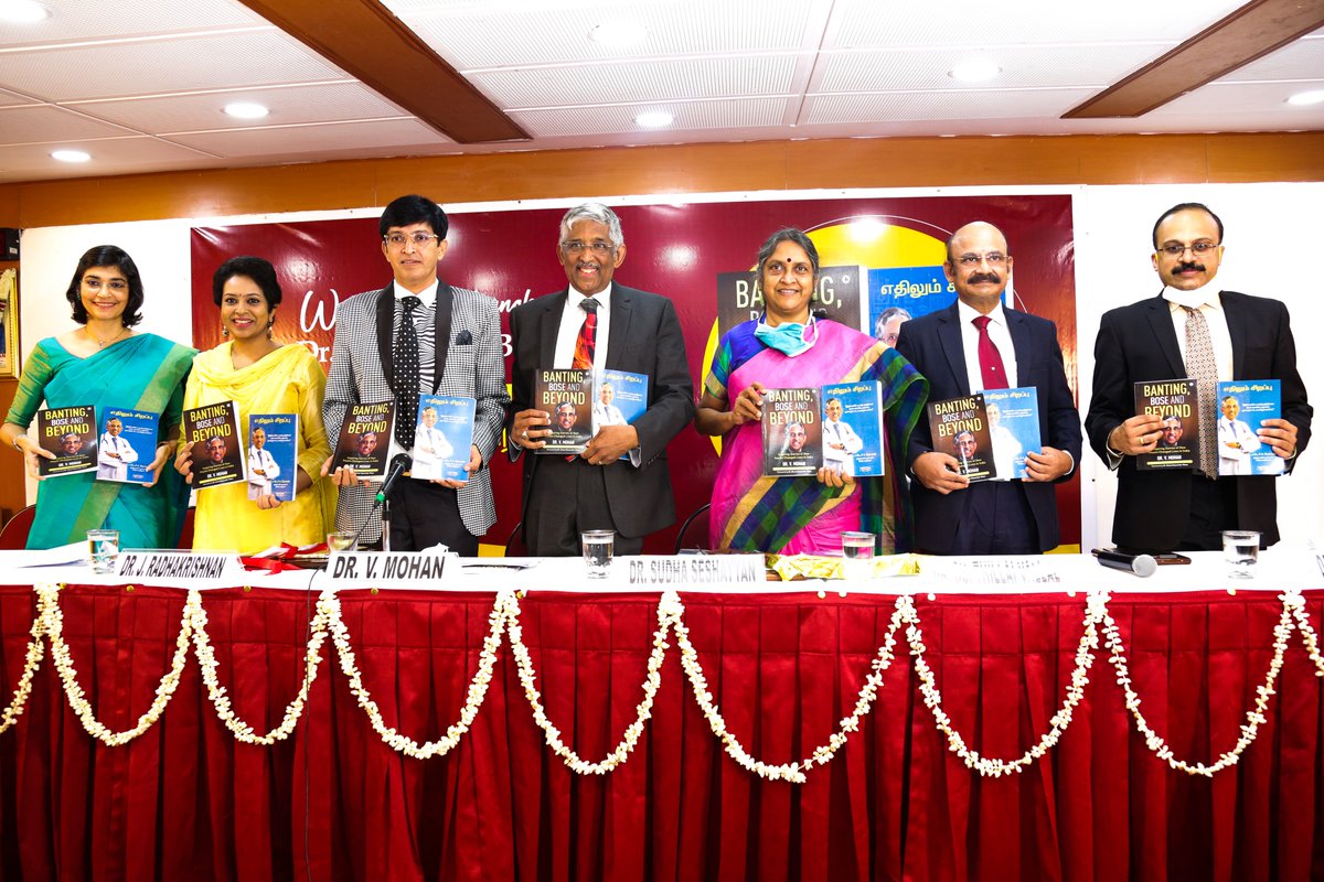 drmohanv's tweet photo. Dr. Mohan's Group of Diabetes Institutions held a book launch event to celebrate the release of Banting, Bose, and Beyond and Ethilum Sirappu (Tamil translation of Making Excellence A Habit).
#booklaunch #bantingboseandbeyond #drvmohan #makingexcellenceahabit https://t.co/9AdMqhqBKI