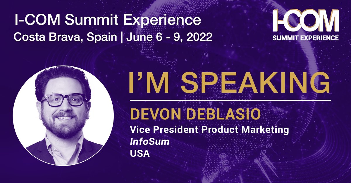 icomglobal's tweet photo. We are proud to announce that @DevonDeBlasio of @infosum is one of our speakers at the I-COM Summit Experience 2022. Join us for exceptional content and networking - https://t.co/deJ4ZajRGz | #icom22 #SmartData #Marketing https://t.co/IVc1sQpWS1