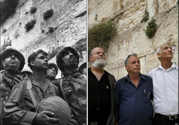 1967 and today. Glorious heroes who liberated the Western Wall from occupation #SixDayWar
