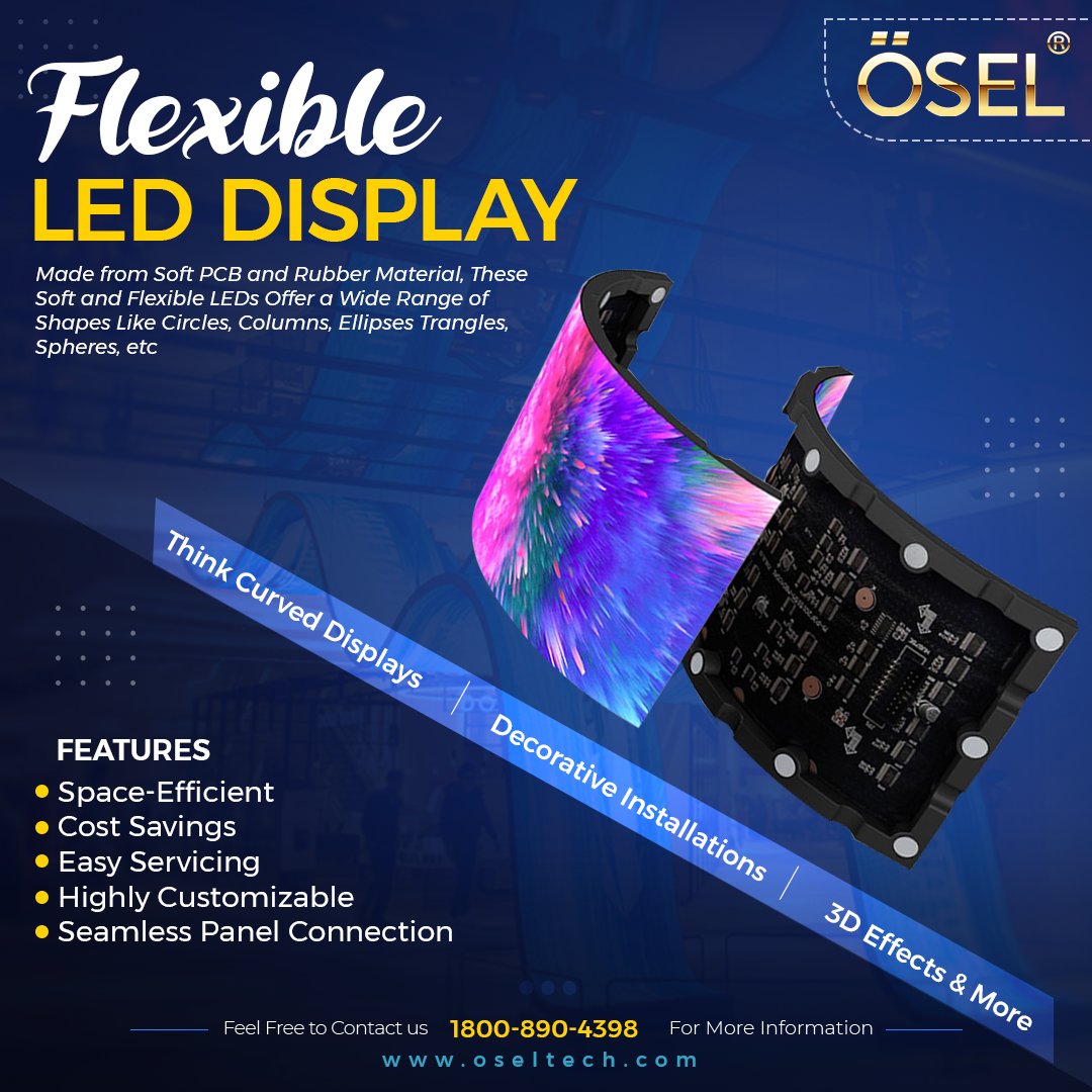 OselDevices's tweet image. Osel Flexible LED Displays I For More Information Visit: oseltech.com #flexibleleddisplay