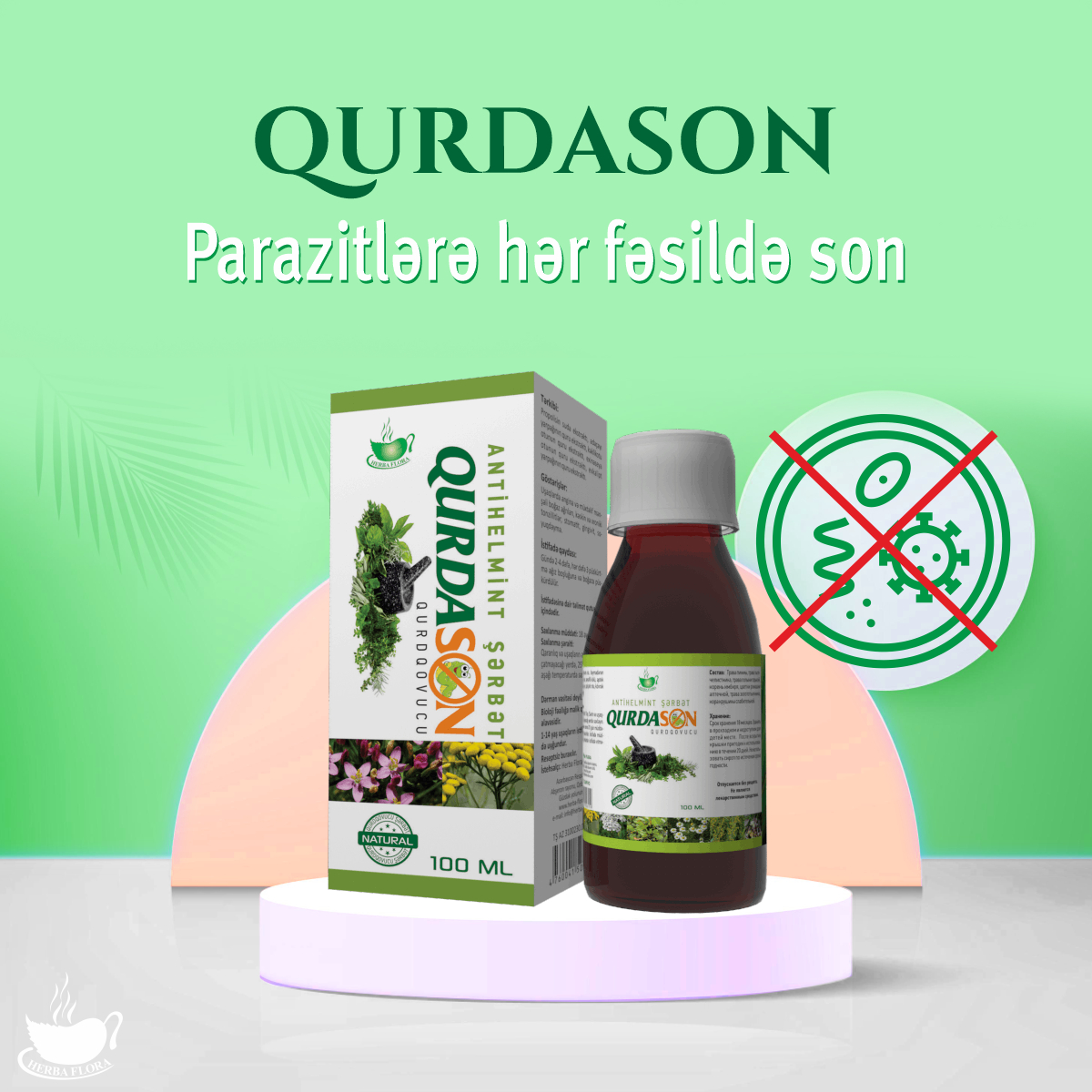 Parazitlərə Qrudason ilə son verin 💚 
Bütün növ bağırsaq hel­mintlərinə (enterobioz, askaridoz, trixosefalyoz, tenioz) öldürücü təsir göstərir, lyamblioz zamanı effektlidir, parazitlərin orqanizmdən xaric olunmasını sürətləndirir,  həzmi, iştahanı bərpa edir.