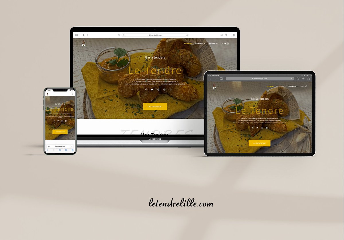 🧡Suite à l’ouverture du bar à tenders en livraisons et en click and collect, j’ai ouvert ma première version du site internet @letendrelille. 📱🐓 🔗letendrelille.com #food #foodtech #letendre