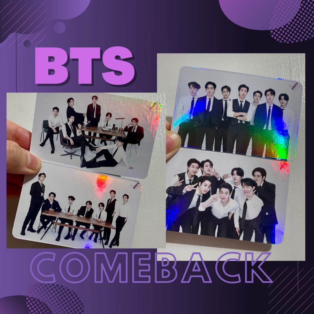 kitchen_chacha's tweet photo. CALLING ALL ARMYs! To celebrate BTS’ comeback, we’re giving away these hologram rainbow photocards with your Kitchen Chacha orders this Saturday, June 11! 💜 Just let us know if you’re ARMY and we’ll include them in your order. 😊 #BTS #bts_proof https://t.co/WY9gZkifrP