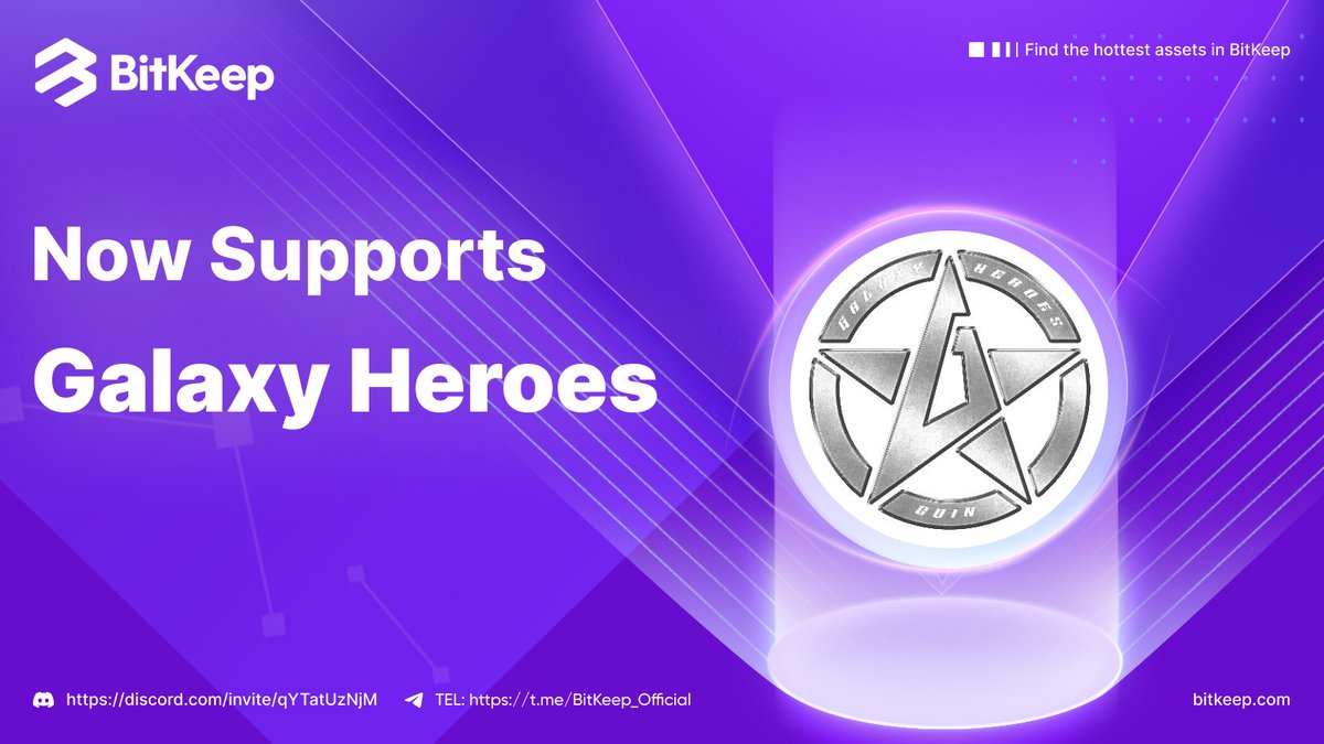 BitgetWalletFam's tweet photo. 👏BitKeep now supports @GalaxyHeroesGHC 

👉$GHC is the First Superhero Themed Film + GameFi Blockchain Project Inspired by #GalaxyHeroes. https://t.co/WnyTtt0Zc4