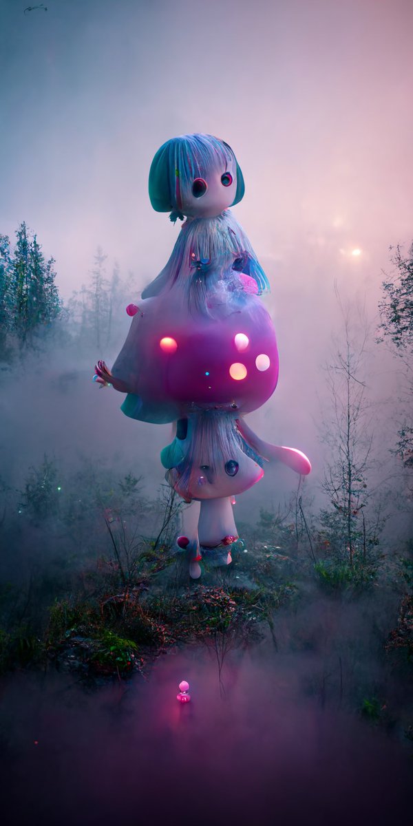_NOTLIH_'s tweet photo. I am loving these candy floss forest creatures coming to life as I work with AI to develop PFP’s for my #AlteredStateMachine genesis brains. The journey is fascinating as I try to assist the AI to create its own visual representation that it may appear approachable by humans 😝 https://t.co/df1hRkp3n8