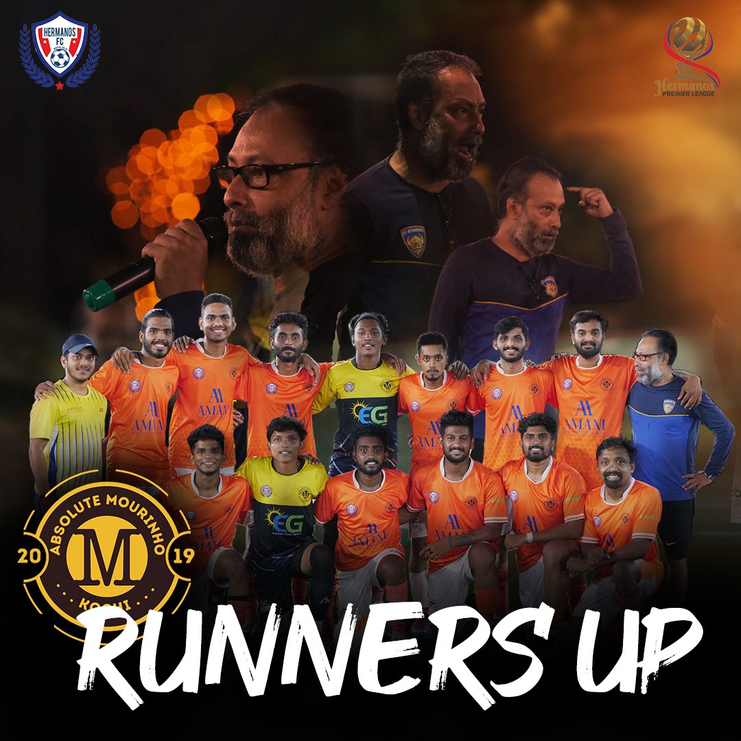 HERMANOSFC19's tweet photo. A remarkable season for the Orange Army!! Team Absolute Mourinho the Runners Up ⚡️

#HermanosFc #PremierLeague  #Soccer #Kochi #Pirloarmy #Fcselecao #Absolutemourinho #Kaisersadler 
#Bluebattalions #sevens #Turf #Kakkanad #Unitedsportscentre #Pirlo #floodlight #Runnersup https://t.co/qchlC7lC0I