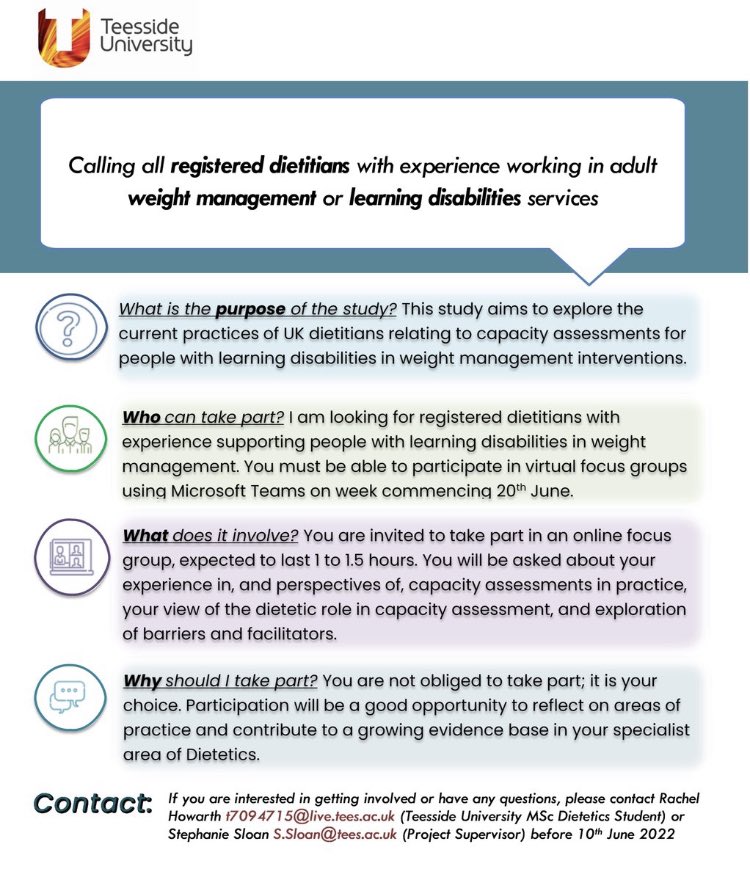 Rachel (@rachel_jh_) on Twitter photo Hope everyone had a lovely bank holiday weekend!
I’m still recruiting #dietitians for this research project. Please get in touch if you’re interested ☺️
@ld_dietitians <a href="/BDA_Obesity/">BDA Obesity Group</a> <a href="/Dietitians_MHG/">BDA Mental Health Specialist Group</a> <a href="/Steph_RD_/">Stephanie Sloan</a> Hope everyone had a lovely bank holiday weekend!
I’m still recruiting #dietitians for this research project. Please get in touch if you’re interested ☺️
@ld_dietitians <a href="/BDA_Obesity/">BDA Obesity Group</a> <a href="/Dietitians_MHG/">BDA Mental Health Specialist Group</a> <a href="/Steph_RD_/">Stephanie Sloan</a>