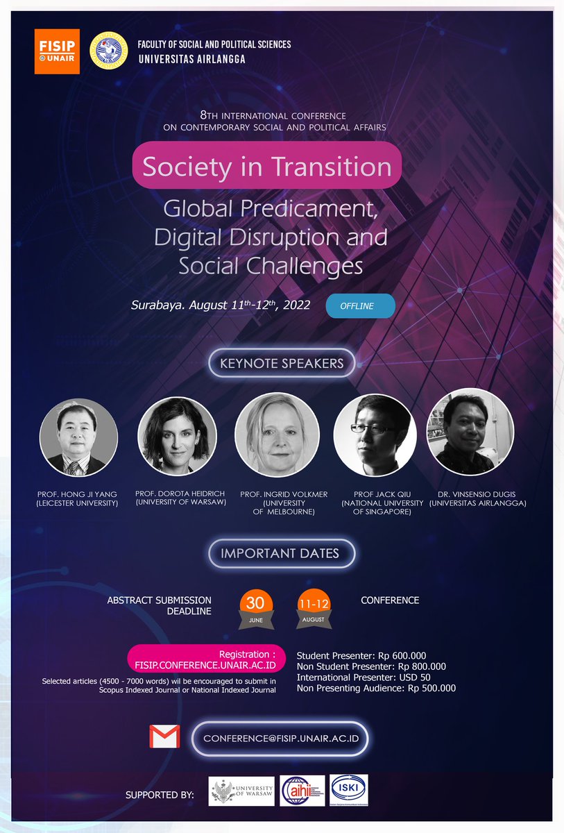 thorkerr's tweet image. Interesting conference coming up from Universitas Airlangga. Thanks @irfanferro