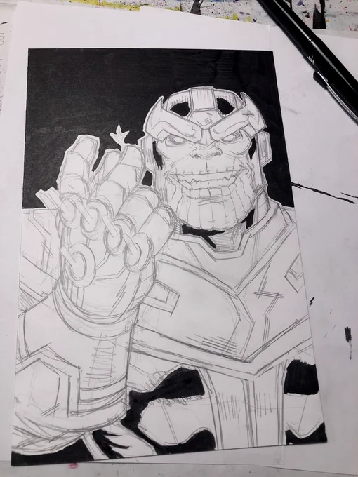 Kind of tired. Filled in some blacks and going to call it a night. 