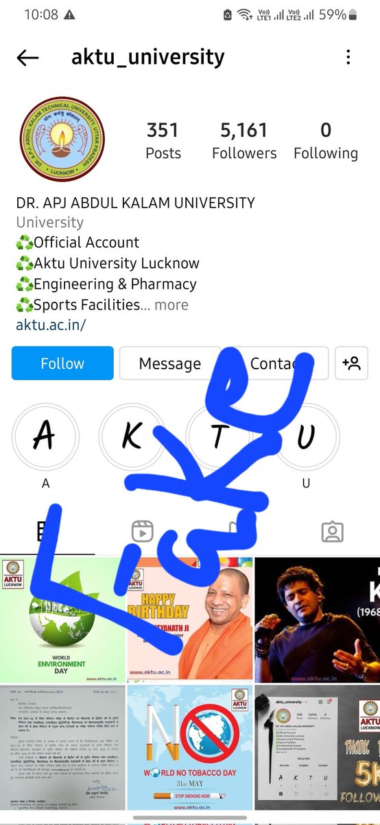 समस्त छात्रों से आग्रह है कि वे एकेटीयू में किसी कार्य को कराने की एवज मेंं किसी भी व्यक्ति को किसी प्रकार का धन न दें। विश्वविद्यालय द्वारा निर्धारित घोषित शुल्क केवल विश्वविद्यालय काउंटर पर/ छात्र ईआरपी लॉगिन/विश्वविद्यालय की ऑफिसियल वेबसाइट पर ही जमा होती है।