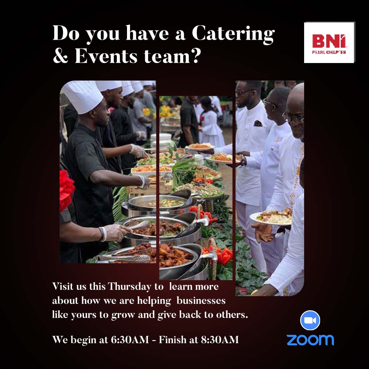 We're looking for a caterer. Also looking for an Events company to come in and we'll give you business. Follow this handle for more. 
<a href="/bnipearl/">BNIPearl Kenya</a> 
#Catering #Events #EventsManagement #Networking #IkoKaziKE #MainaAndKingangi #MondayMotivation #WorldEnvironmentDay