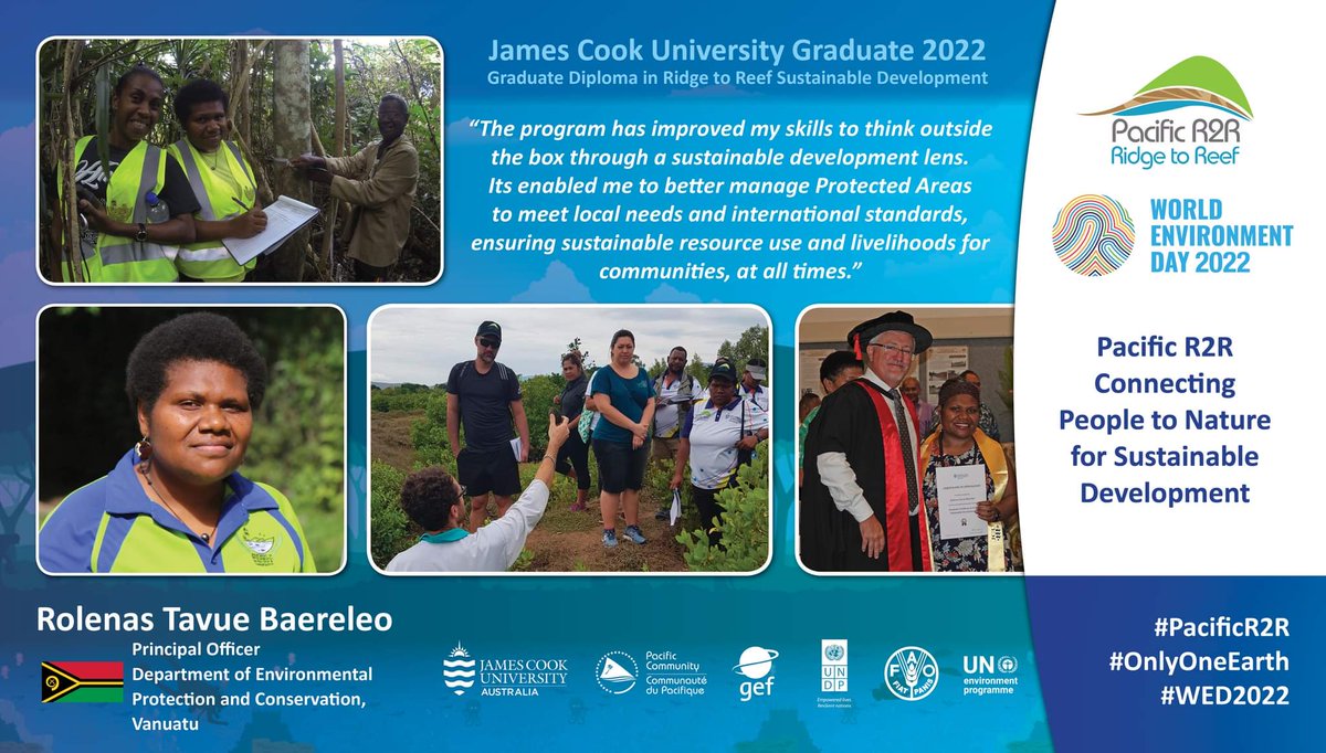 Happy #worldoceansday2022! We continue to celebrate our regional champions + recent @jcu graduates who safeguard their finite resources from Ridge to Reef 🎓 🎉 🌎 #OnlyOneEarth #OneOcean #OneClimate #OneFuture Read more ➡️pacific-r2r.org/news/ridge-ree…