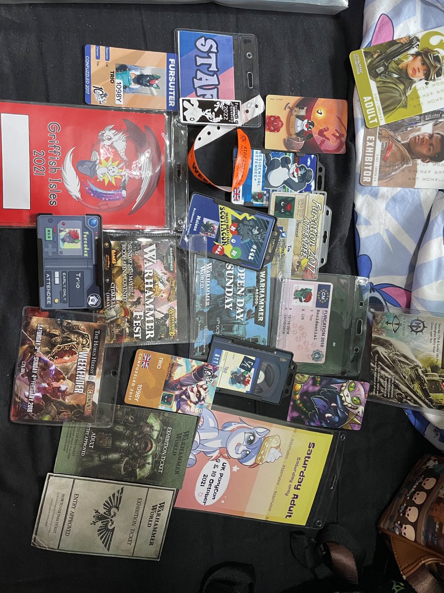raveyeen's tweet photo. Had a little sort and tidy of my con badges the other day ^^. #conventions #conbadges https://t.co/UyQA1scnKx