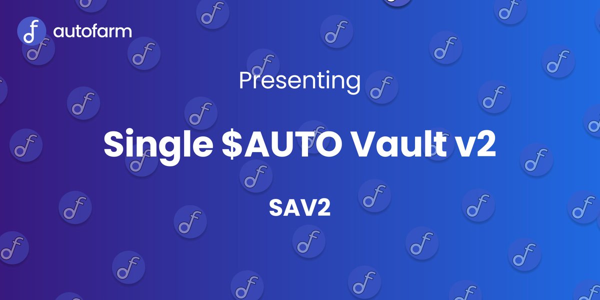 autofarmnetwork's tweet image. 🧑‍🌾#AutoFam - the time is here! #SAV2💙✨

Are you ready for our newest improved main product?🚀

📄Read all about it here:
autofarm-network.medium.com/presenting-the…

💡 All $AUTO stakers; please migrate to the NEW Single $AUTO Vault (SAV2):
autofarm.network/bsc/677/