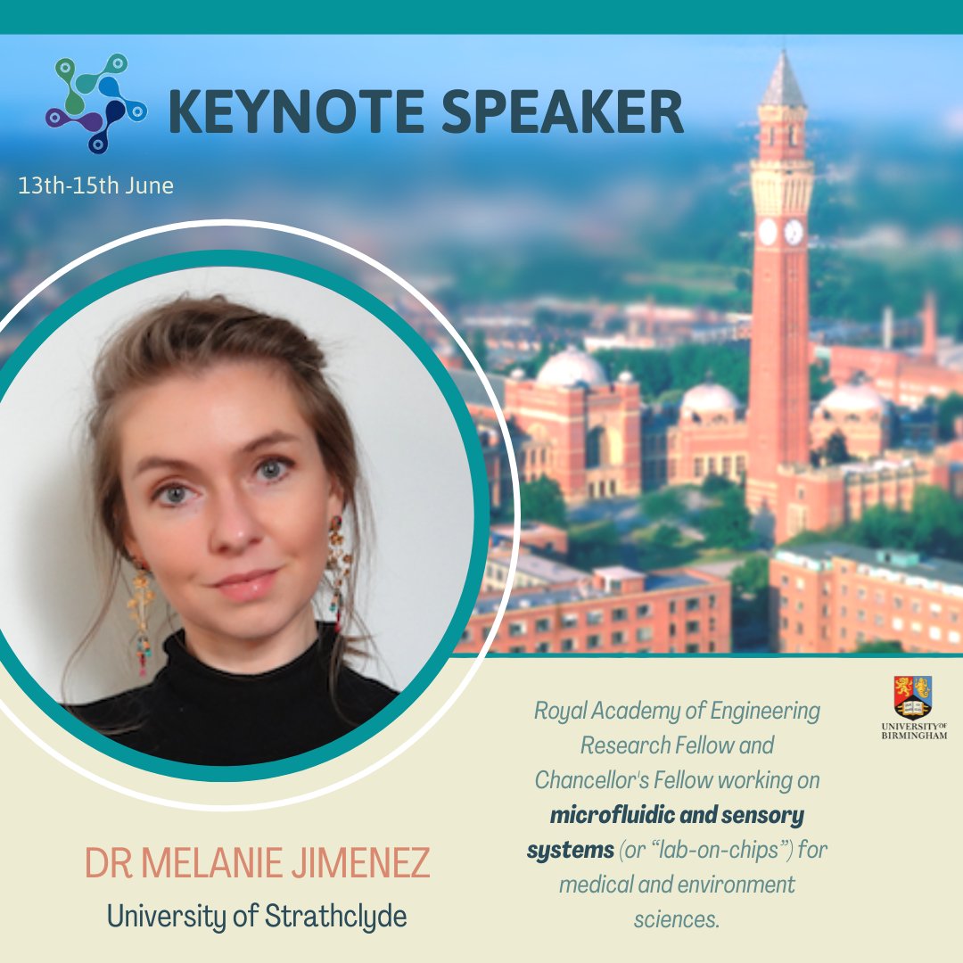 TCES // Joint CDT Conference 2024 (@cdtjointconf) on Twitter photo 📢Also joining us as a #TCESxCDTs keynote speaker is Dr Melanie Jimenez
🗣️<a href="/JimenezMelanie_/">Melanie Jimenez</a> is a RAEng Research Fellow & Chancellor's Fellow in Biomedical Engineering at <a href="/UniStrathclyde/">University of Strathclyde</a>
📆 13-15th June 2022
📍 University of Birmingham
🖥️ Register here:
tinyurl.com/tcesxcdt 📢Also joining us as a #TCESxCDTs keynote speaker is Dr Melanie Jimenez
🗣️<a href="/JimenezMelanie_/">Melanie Jimenez</a> is a RAEng Research Fellow & Chancellor's Fellow in Biomedical Engineering at <a href="/UniStrathclyde/">University of Strathclyde</a>
📆 13-15th June 2022
📍 University of Birmingham
🖥️ Register here:
tinyurl.com/tcesxcdt