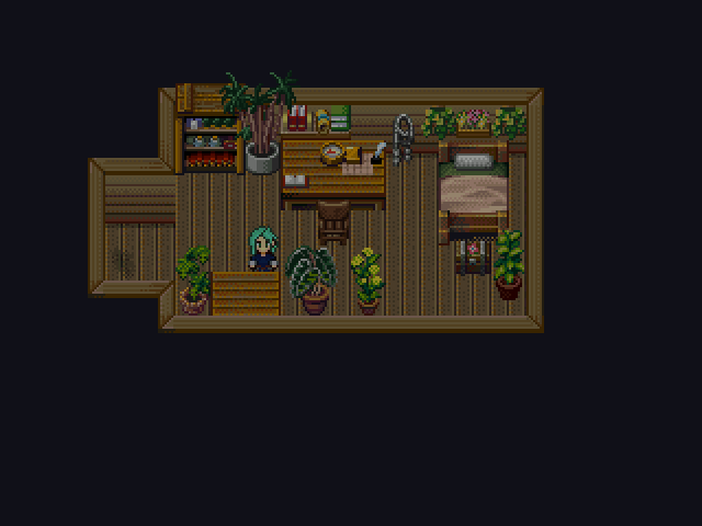 NahroBurnTheFox's tweet image. Aura - resident Herbologist and Naturalistic Healer now has a room on the ship reflecting her flowery competence!

#rpgmaker2k #rpgmaker #indiedev.