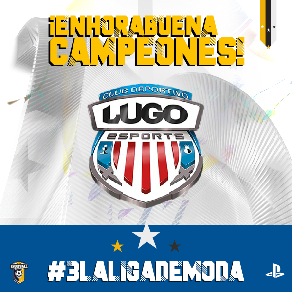 🏆¡@CDLugoCPro se proclama campeón en 1ª #Ps4!

👀¡¡Nadie dijo que fuese fácil pero estos chicos pelearon hasta el final y aquí tienen su premio!!

¡Enhorabuena campeones 👊#3laligademoda!