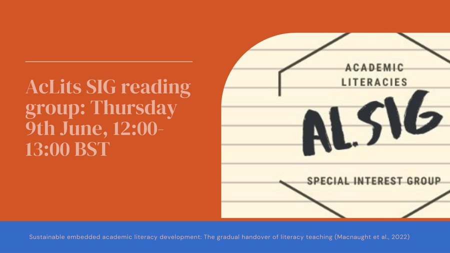 AL_BALEAP's tweet photo. Hope everyone had an excellent weekend! Remember to join us this Thursday at 12:00 UTC for some interesting #AcademicLiteracies discussion in a friendly reading group. @baleap https://t.co/t7DOryyH8T