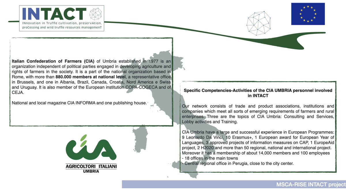 IntactProgetto's tweet image. The INTACT member of the week is @CIAUmbria #INTACTproject