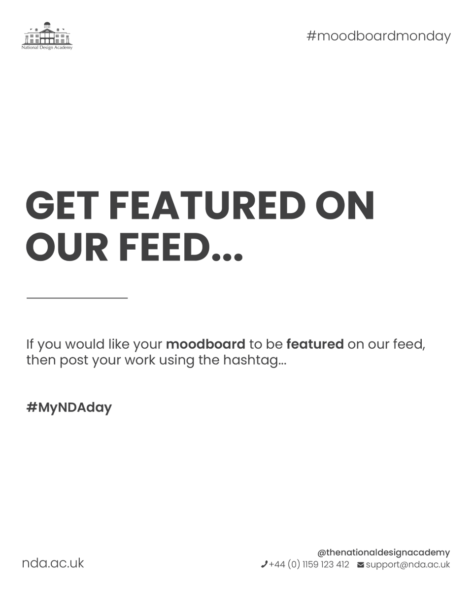 NDAtweeter's tweet photo. Fusing two different styles takes skill. In this week's #moodboardmonday, student @interiorsbyhannahclemson combines natural materials with an urban feel and we love it!

​Don't forget to use #myNDAday when you post your #moodboardmonday for chance to feature on our feed. https://t.co/jDJDqHP8QL