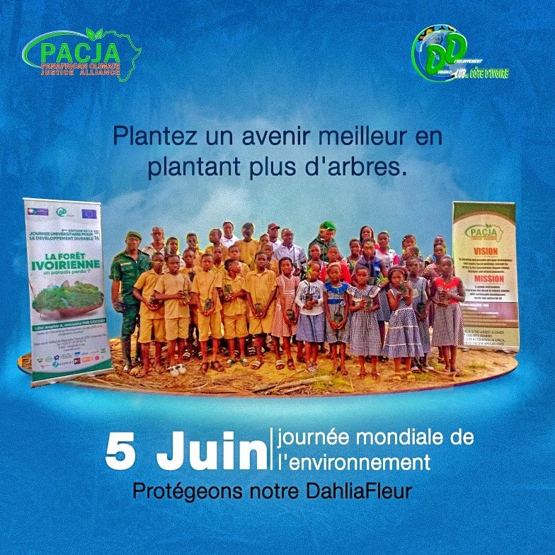 Restaurons notre végétation pour un avenir meilleur en plantant plus d'arbres. Bonne célébration de la Journée Mondiale de l'environnement à tous.

#ProtegeonsDahiaFleur
<a href="/PACJA1/">PACJA</a>
#5juin #WorldEnvironmentDay2022 #PACJA