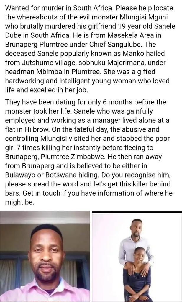 Its really sad that our own Zimbabweans are killing each other. Instead of going out there to make a living and support their relatives they do the worst. #Violence  #Painful #EnoughIsEnough #GBV <a href="/andile_tshuma/">Andile Tshuma</a> <a href="/ndwandweb/">Bhekizulu Tshuma</a>