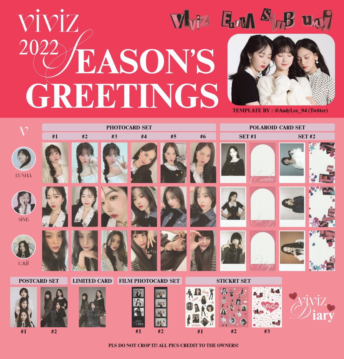 VIVIZ 2022 SEASON'S GREETINGS Photocard list template by