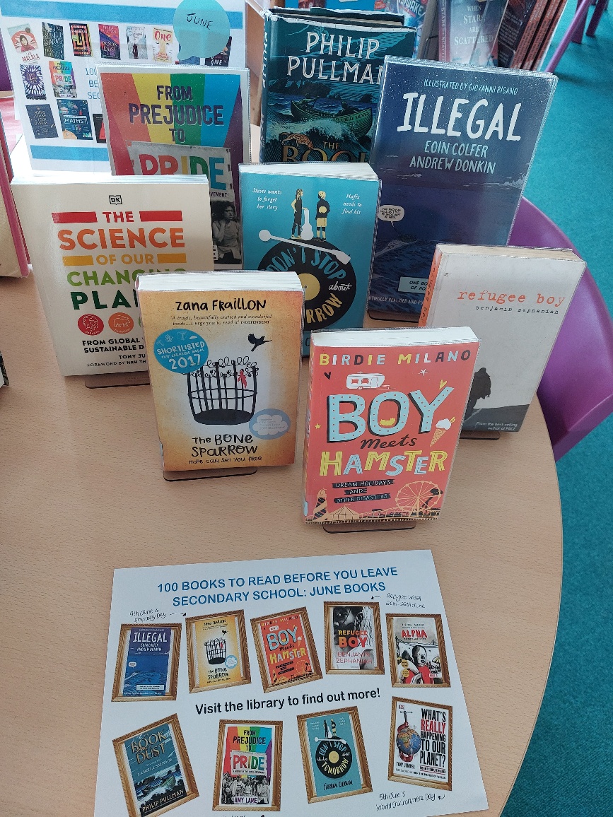 ‘100 Books to Read Before You Leave Secondary School’ continues in June with a selection of fiction and non-fiction books marking World Environment Day (5th), Empathy Day (9th), School Diversity Week (20th-24th) and Refugee Week (20th-26th). #readingforpleasure